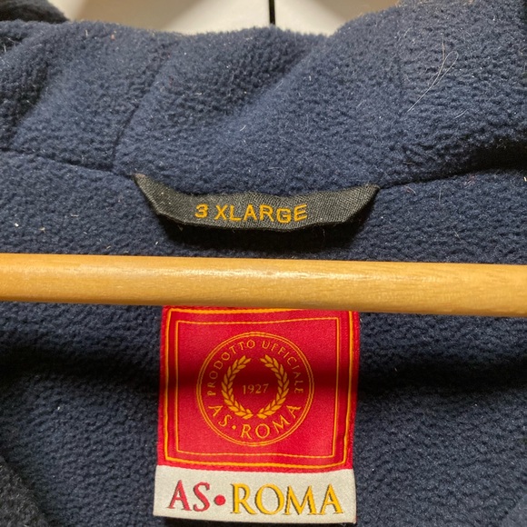AS Roma, men’s half-zip winter jacket, fleece lined, pull-over style - Picture 7 of 16